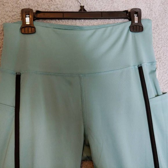 S.O.I. Collection Womens Leggings Pants Green Black Stretch Aerobic L New - Picture 9 of 12